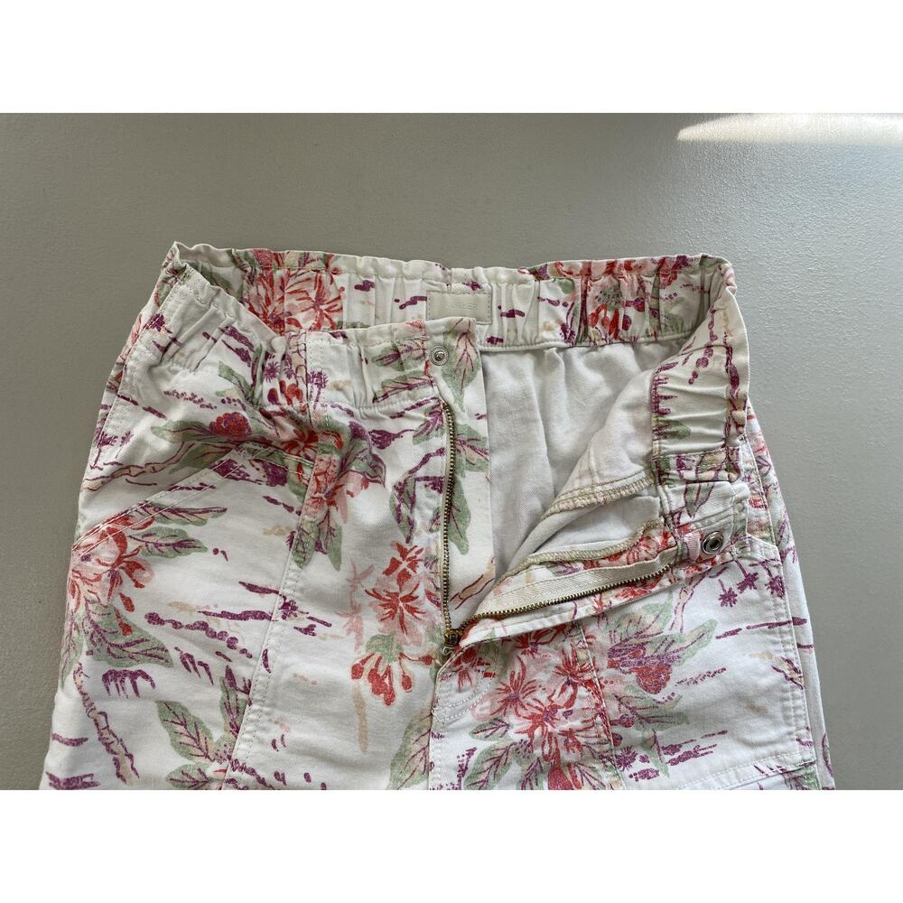 Mother Pants Womens 28 Aloha Floral The Springy Ankle Elastic Waist Cargo Beige - Picture 10 of 16
